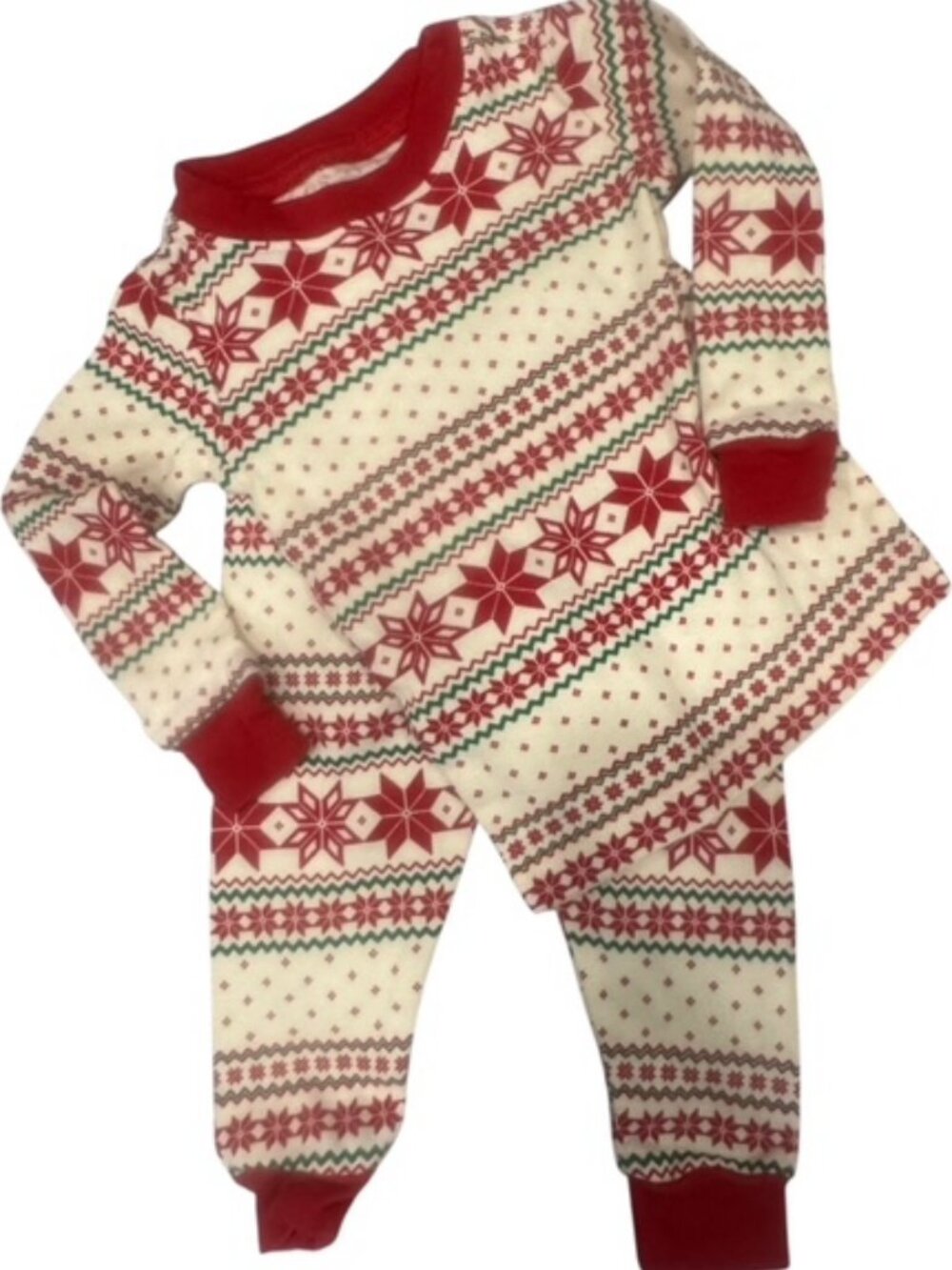 Holiday Time FAIR ISLE Size 9 Months PJs Tight Fit